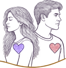 Turned away from each other, hearts apart
